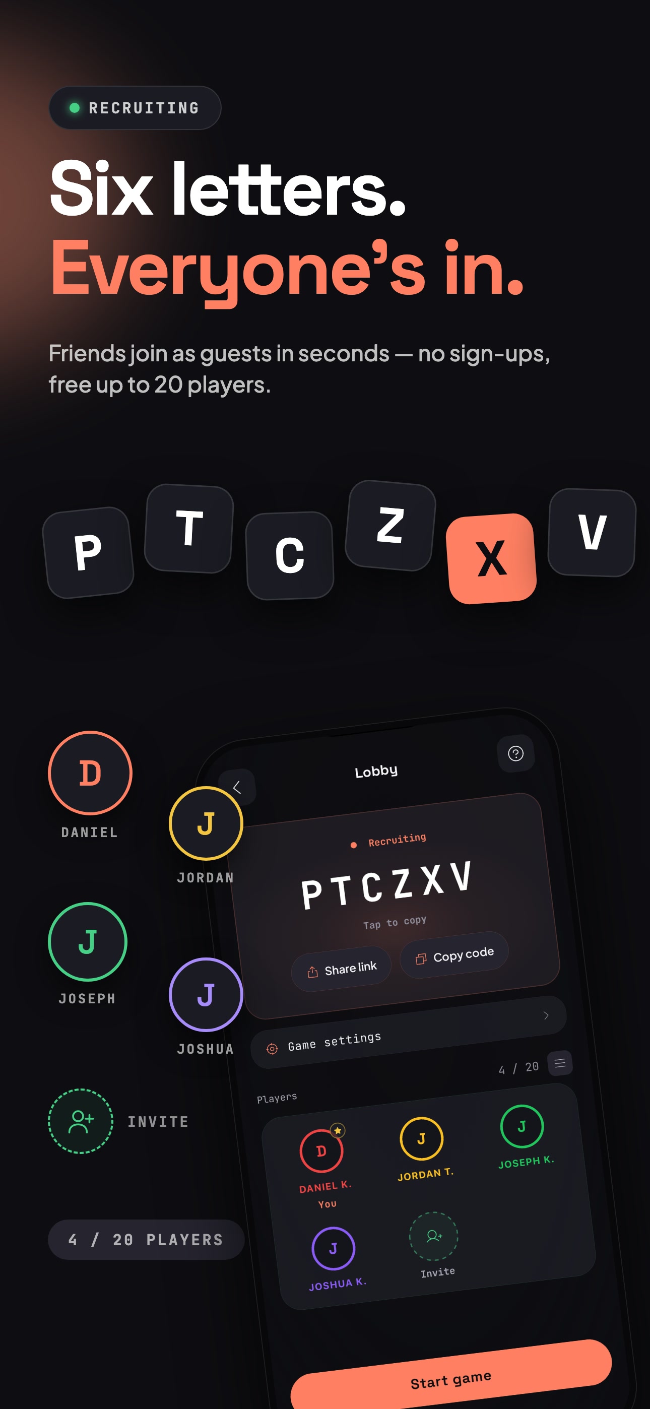 Coax screenshot — Joining a game